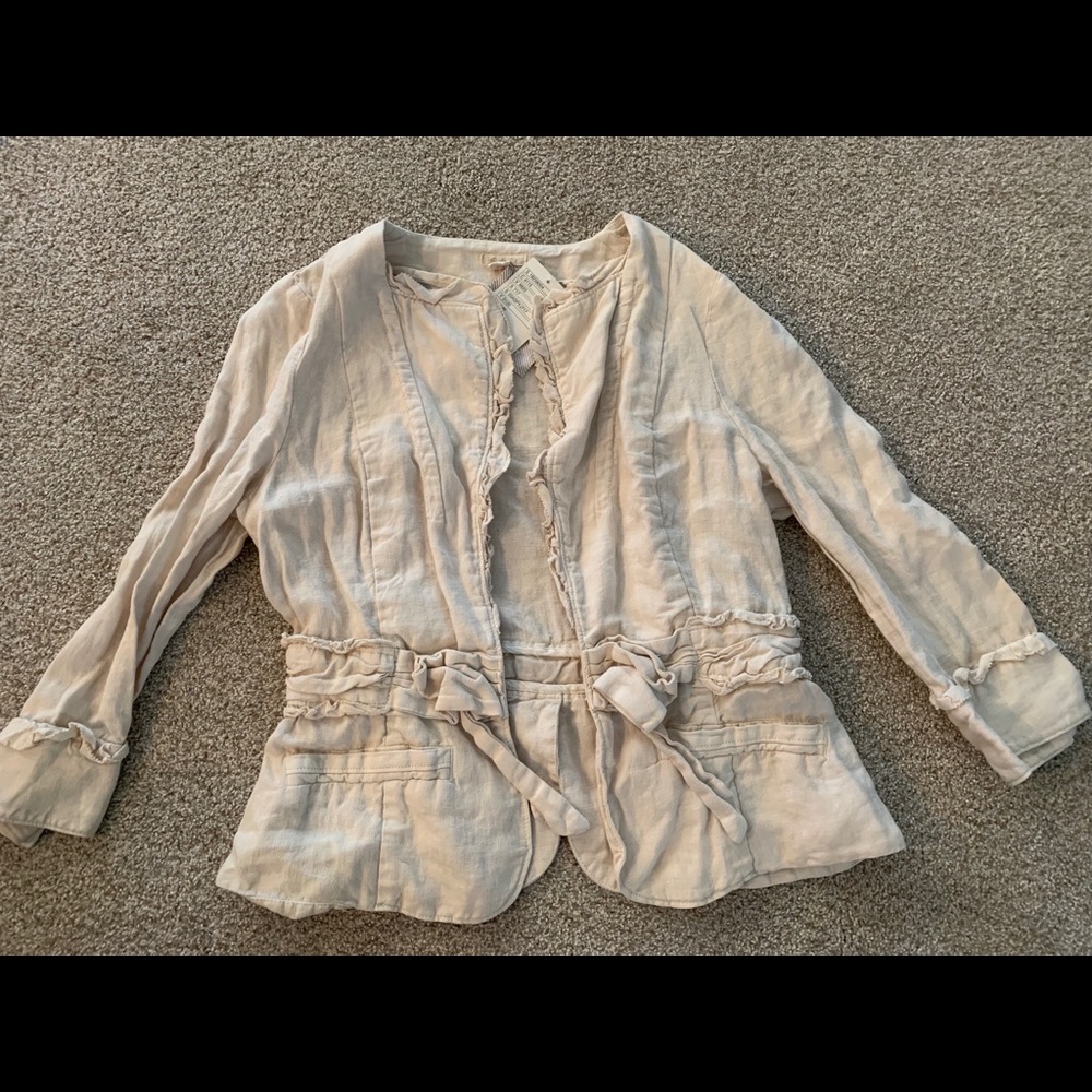 Women’s cream Free People linen blazer